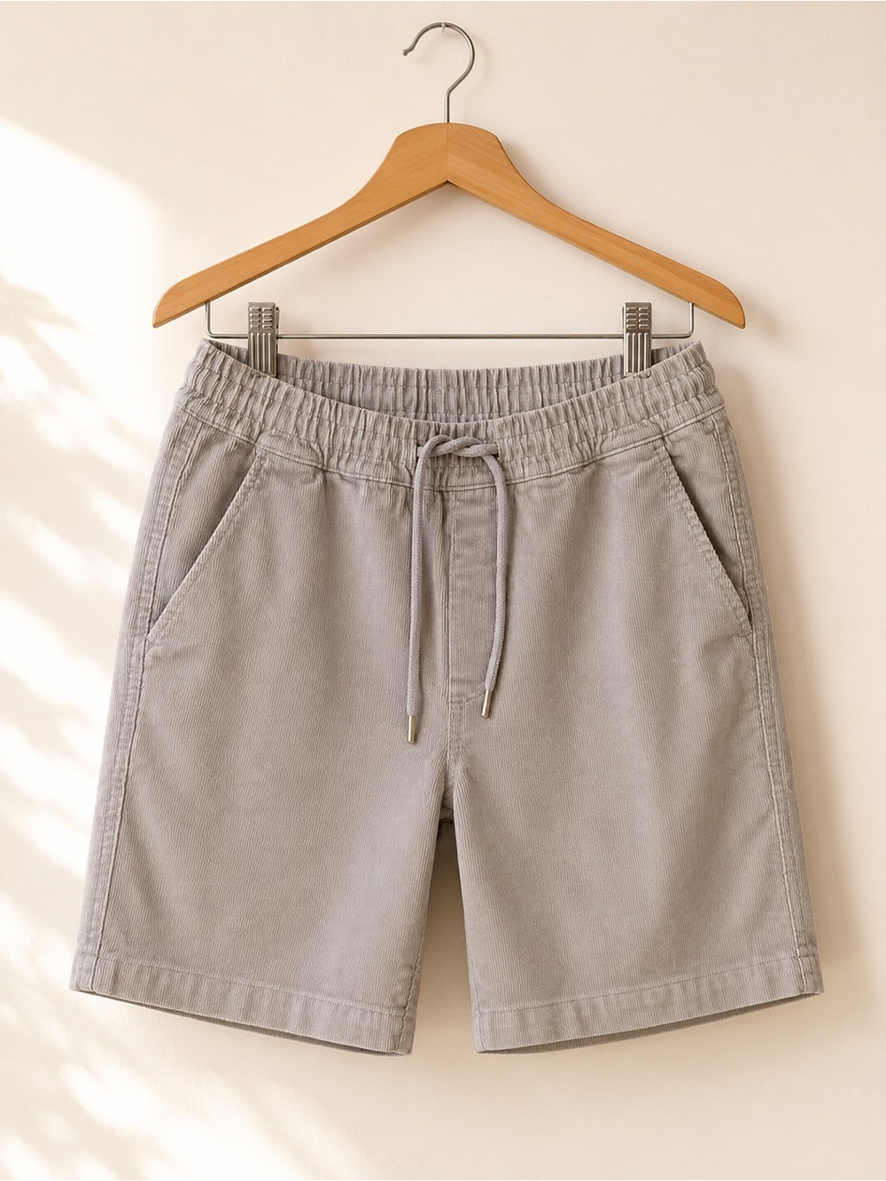 C&C California Men’s Corduroy Shorts Size S Gray Beige Pull-On